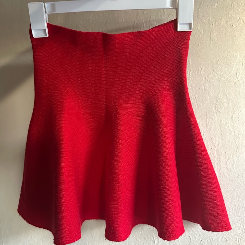 Red Girl’s Skirt Uniform Skater Stretch Waist